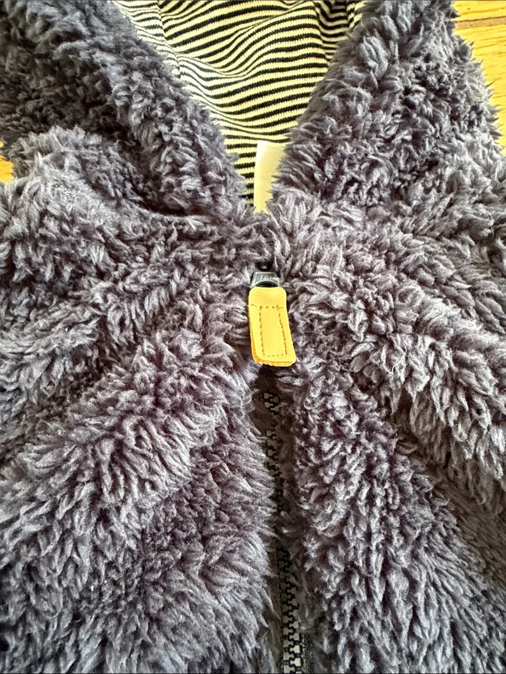 Carter's Navy Sherpa Hooded Baby Footed One-Piece